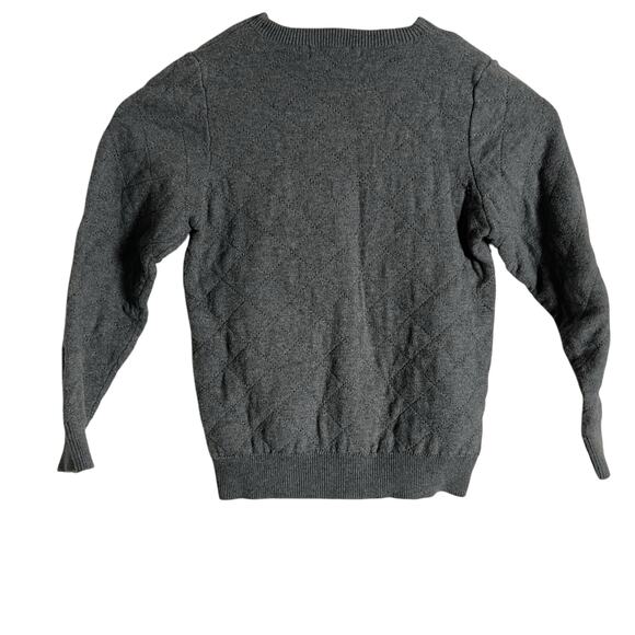 Stella McCartney Boy Gray Quilted Long Sleeve Crewneck Pullover Sweater Size 6 - Picture 7 of 8